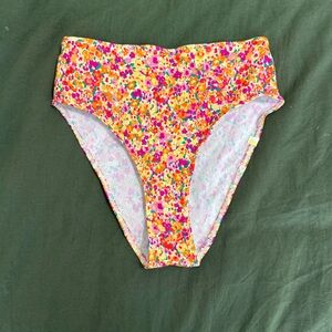 Summersalt High Leg High Rise Bottom - Painted Floral in Lava & Hibiscus, 2